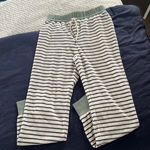 Madewell Green and White Striped Joggers